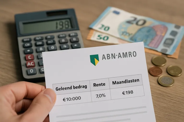 Rente en kosten van een ABN lening