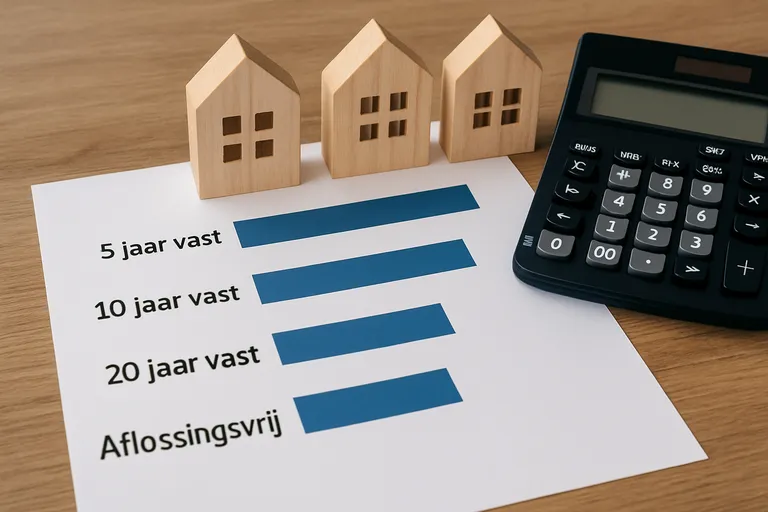 Vergelijken: 5, 10 en 20 jaar vast en aflossingsvrij