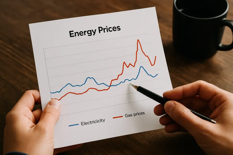 Wat laat een energieprijzen grafiek zien?